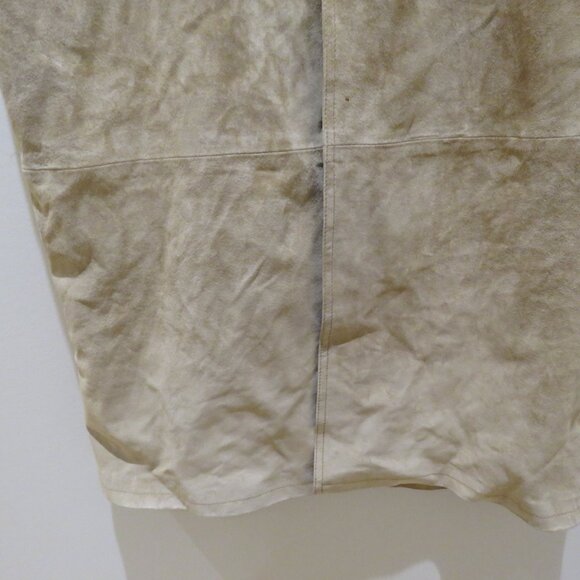 VINTAGE EDDIE BAUER Seattle Suede Washable Leather Midi Skirt Sz 10 Boho Granola - Picture 6 of 14